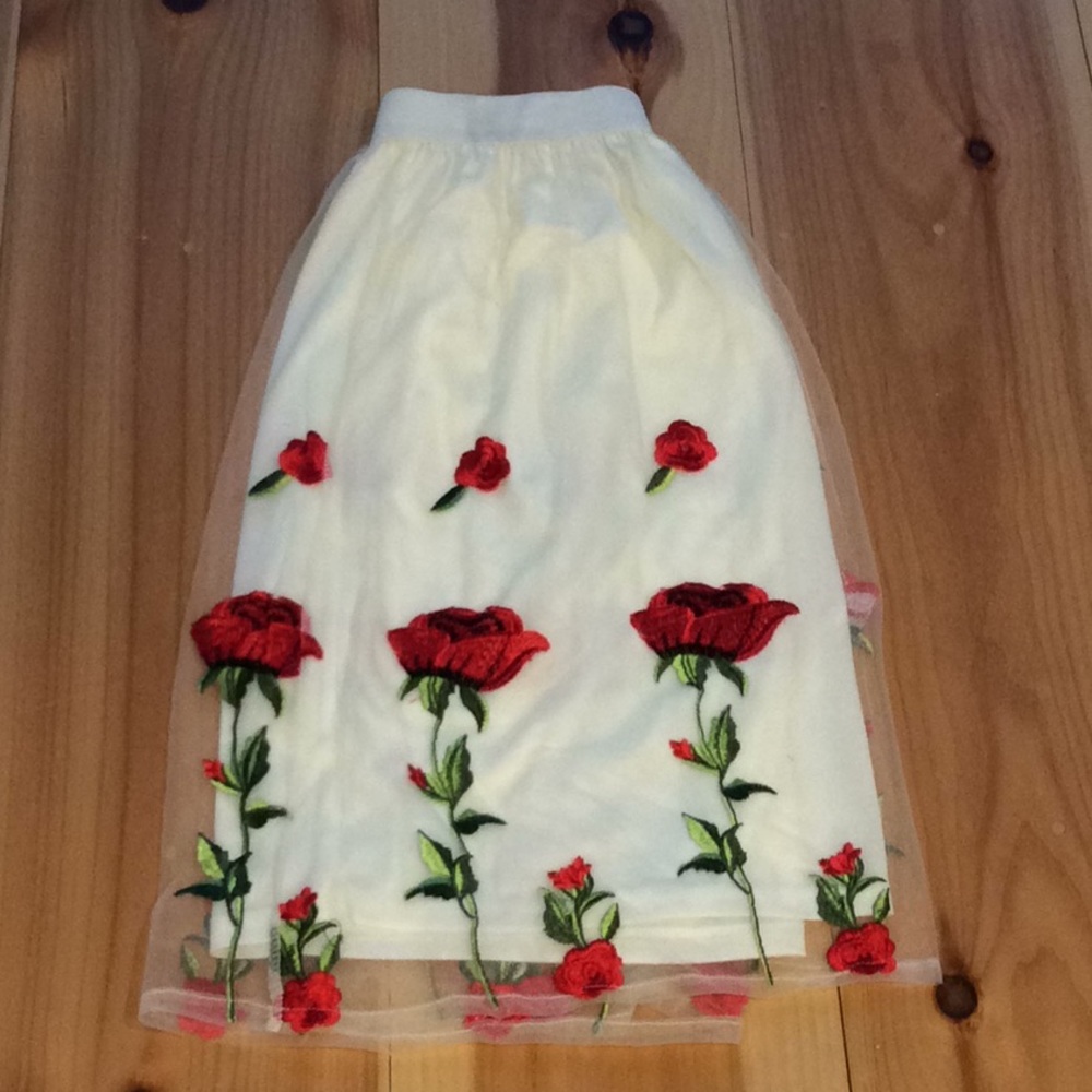 Over Kleshas tulle skirt with embroidered floral